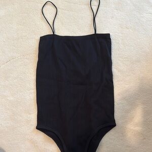Zara Black Ribbed Bodysuit